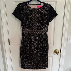 Lilly Pulitzer Black Lace Sheath Dress – Size 4